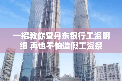 一招教你查丹东银行工资明细 再也不怕造假工资条