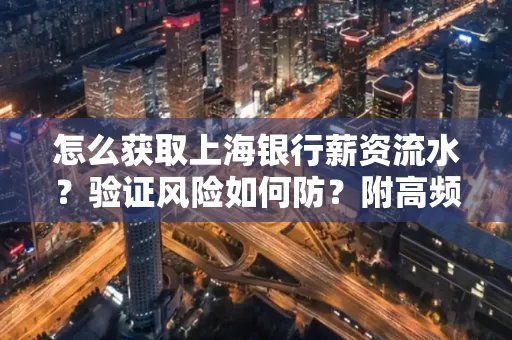 怎么获取上海银行薪资流水？验证风险如何防？附高频场景全攻略！